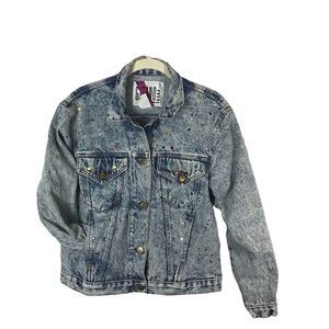 Vintage GITANO Outerwear 1990’s Acid Wash Studded Jean Jacket